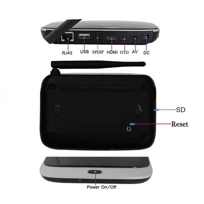Simply Silver - CS918 Quad Core Android 4.4 Smart Set Top TV Box Media Player 1G/8G WIFI EFF US - Unbranded N2