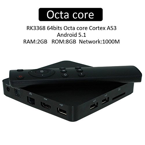 Google Android 5.1 RK3368 Octa-Core 2GRAM//8G Flash 2.4G/5.0G Dual Channel Wif Support H.265 4K Free Video Play...