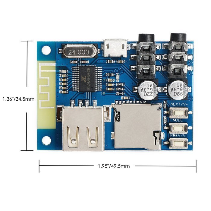 DROK Portable Stereo Bluetooth Audio Receiver Stereo Receiver Board Receiver Module for DIY Wireless Stereo Speaker... N7