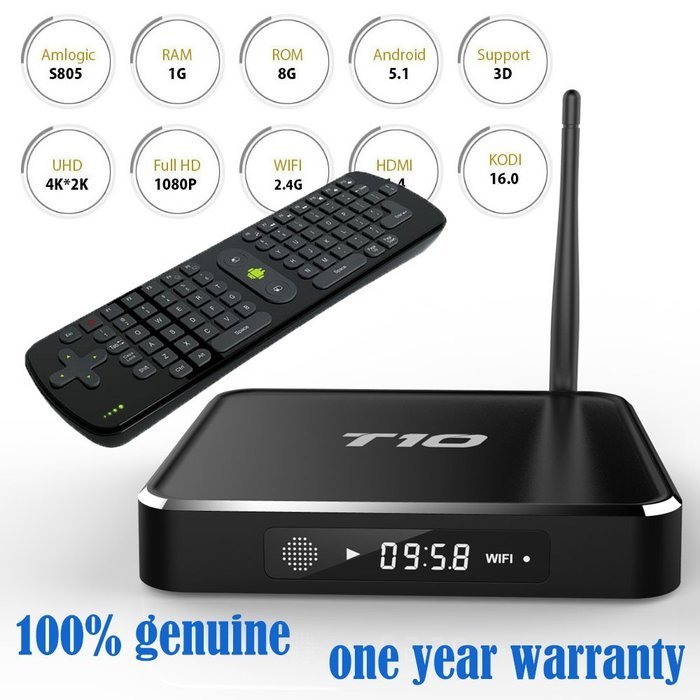 RiSheng T10 Metal Case TV BOX Amlogic S805 Quad Core TV Box H.265 Media Player 1GB/8GB Android 4.4 OS Kodi 16.0...