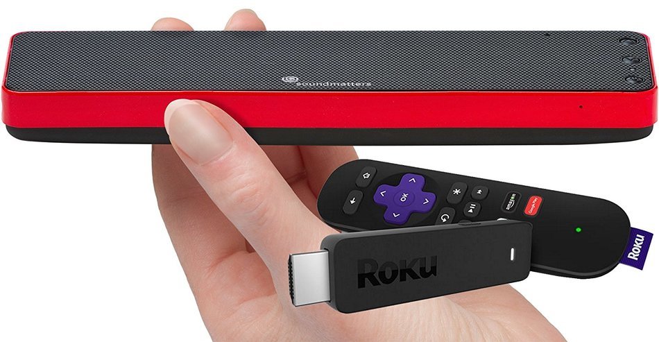 Roku Streaming Stick (3600R) and Soundmatters DASH7 (Red) Bluetooth Speaker Bundle
