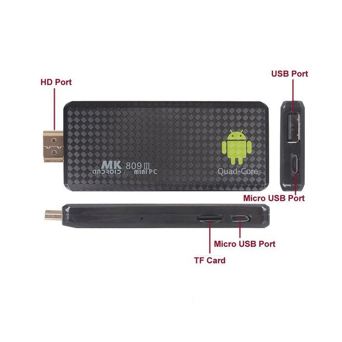 Hindotech Quad Core RK3188 Google TV Stick MK809III Mini PC Android 4.4 2G RAM 8G ROM Bluetooth WIFI HDMI Dongle... N3