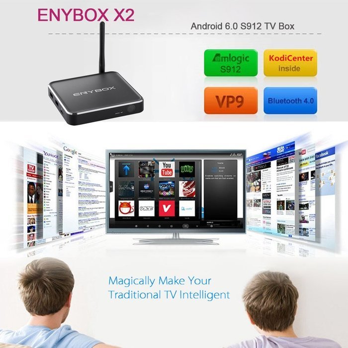 Docooler ENYBOX X2 Smart Android 6.0 TV Box S912 Octa-Core 64bit 2GB / 16GB KODI16.1 XBMC VP9 UHD 4K HDMI Mini... N2
