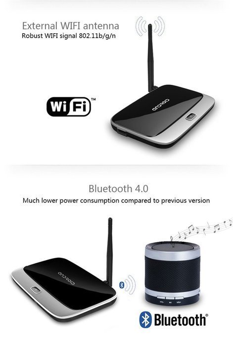 CS918 RK3188 Quad Core Android 4.4 TV Box Player HDMI 1.8GHz WiFi 1080P 2GB 8GB with Rii i8 Mini Keyboard N3