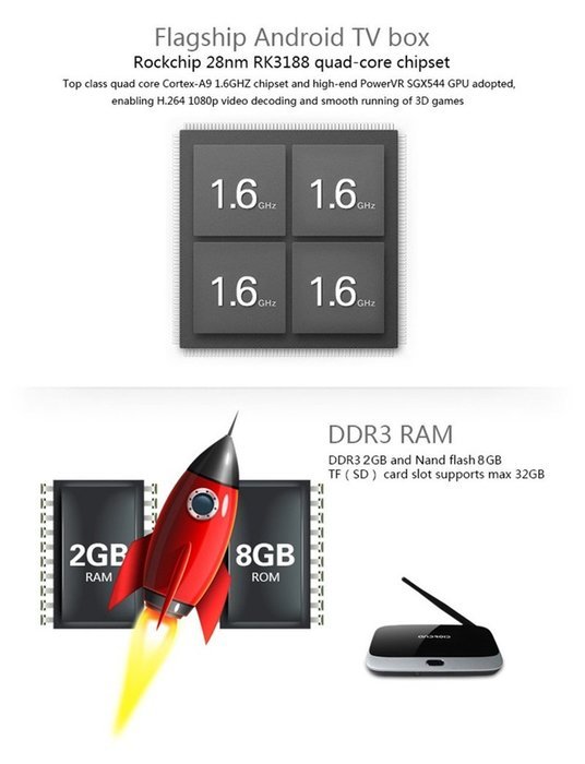 CS918 RK3188 Quad Core Android 4.4 TV Box Player HDMI 1.8GHz WiFi 1080P 2GB 8GB with Rii i8 Mini Keyboard N5