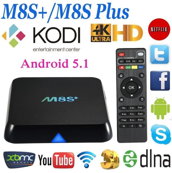 Newest KODI M8S+ 2G/8G Android 5.1 TV Box Set Top Box, Amlogic S812 Cortex A9r4 2.0 GHz, Fully loaded Quad Core...