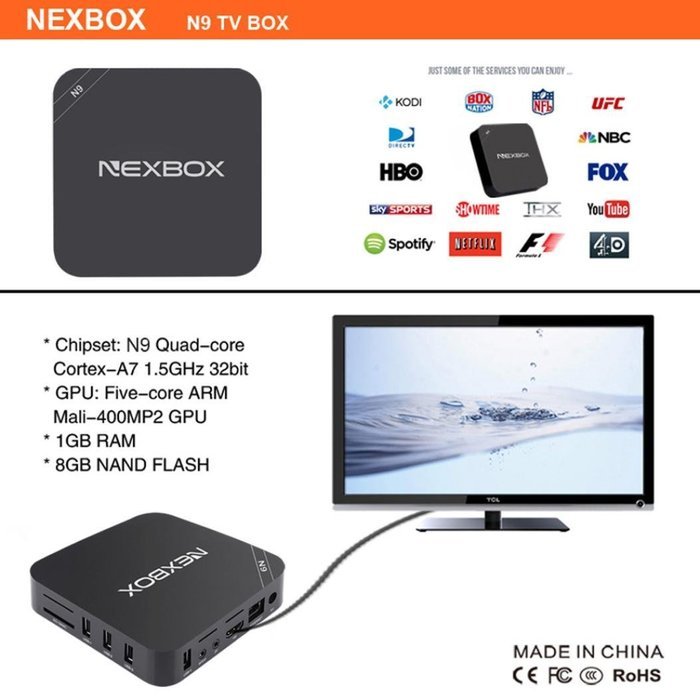 GBSELL MEMOBOX 4K Android TV Box RK3229 Quad Core UHD 4K 60fps HDMI 2.0 KODI N7