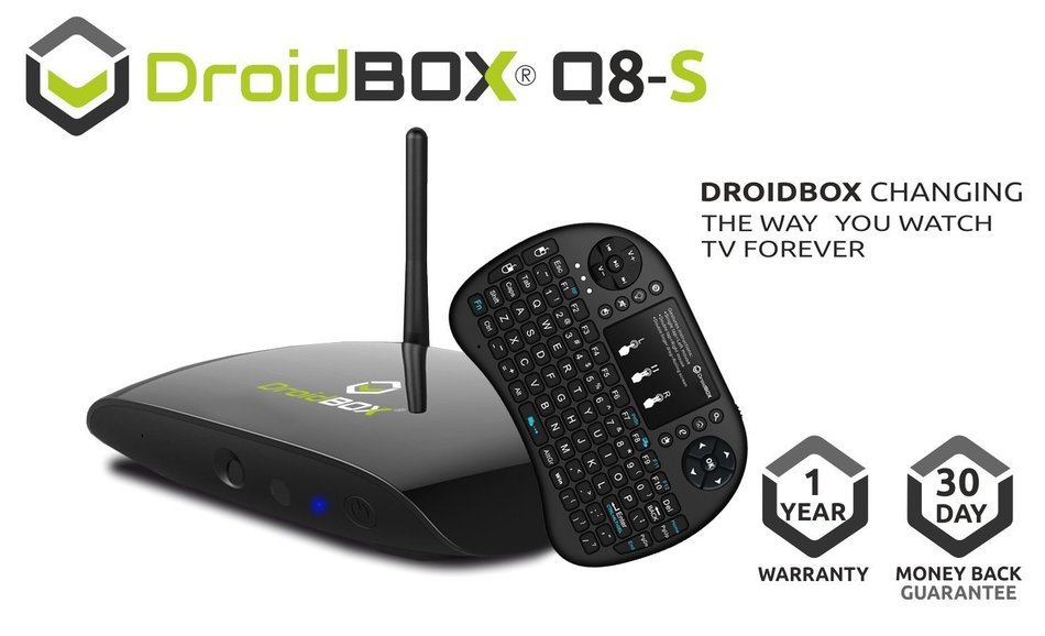 DroidBOX Q8-S with i8 Android 5.1.1 Lollipop 4K Ultra HD Smart TV Internet Player Streamer with Kodi 16.1 and...