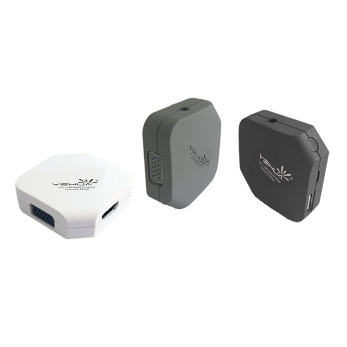 Yehua HDMI/VGA wired mirroring and streaming converter supports Android, iOS, Windows and Mac devices N4