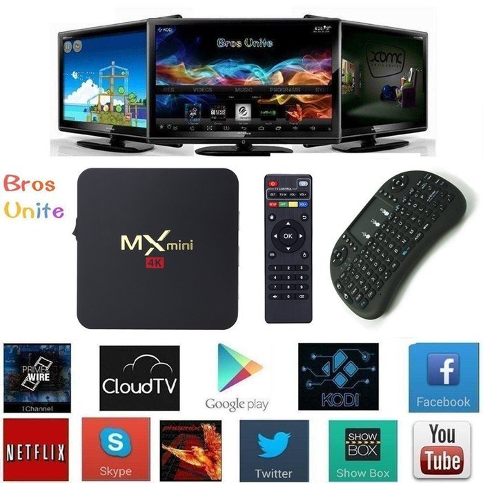 [2016 Free US Wireless Mini keyboard] Bros Unite MX Mini Amlogic S905 Android Tv Box Google 5.1 OS Full Loaded...