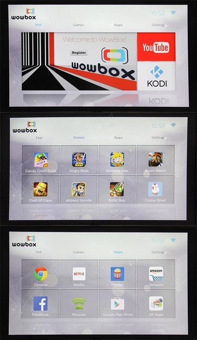 Wowbox R7 Android 4.4.2 Amlogic S805 Quad Core 1GB/8GB 1.5GHz Support Netflix Hulu Flixster Youtube TV Box Android...