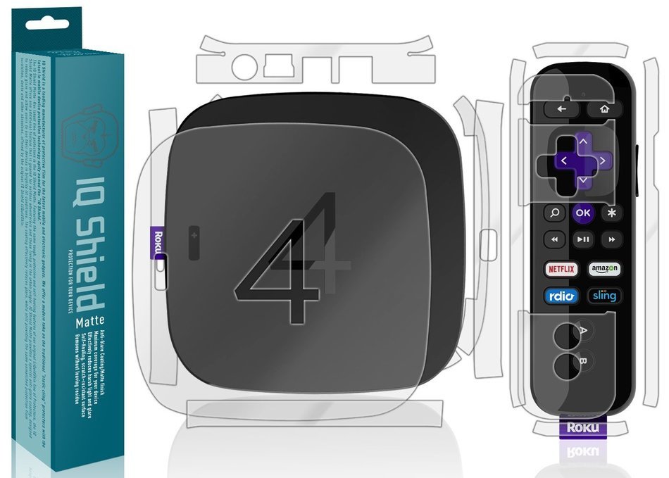 Roku 4 Screen Protector, IQ Shield&reg; Matte Full Coverage Anti-Glare Full Body Skin + Screen Protector for Roku...