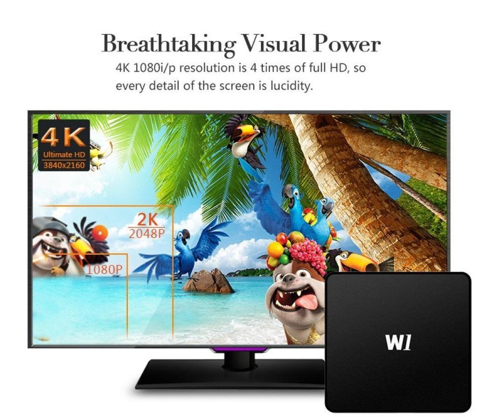 GBSELL W1 Amlogic S905 4K TV BOX Android 5.1 1G/8G KODI WIFI HDMI2.0 3D Miracast641076033280 N7