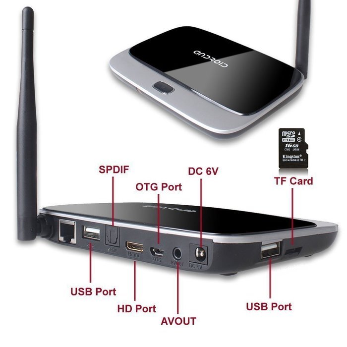 Mini Smart TV Box CS918, Google Android 4.4.2 RK3288 Quad Core Cortex A9 2GB RAM 8GB ROM/wi-fi -WLAN