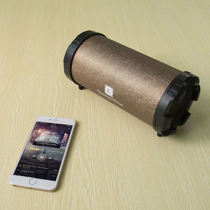 GizmoVine Bluetooth Wireless Stereo Speaker with Enhanced Bass , Support Aux-in , FM Radio , TF card , USB , Compatible... N24