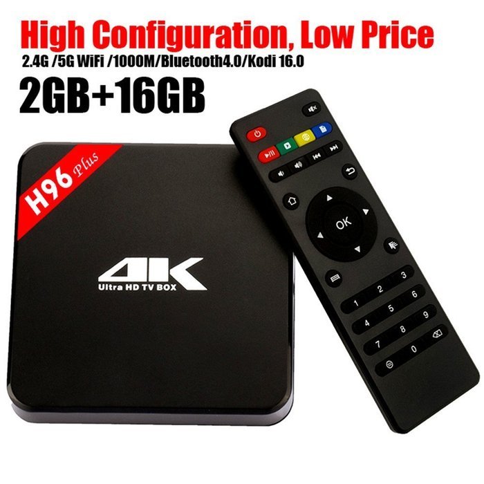 Flylion H96 Plus Android 5.1 Lollipop Smart TV BOX S905 Quad-Core Cortex-A53 Processor 2.0GHz 2GB/16GB Kodi 16.0...