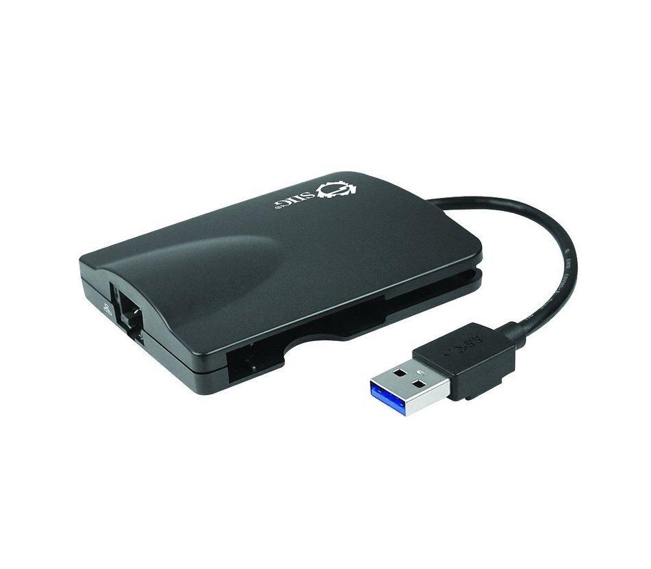 Siig Portable Usb 3.0 Hub With Gigabit Ethernet Adapter For Windows Or 