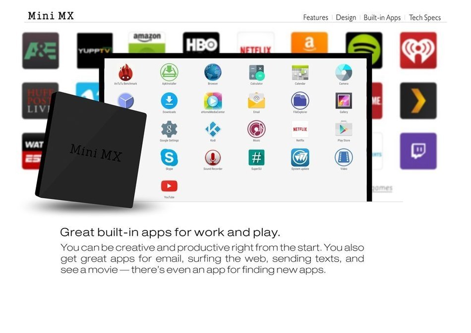 VIGICA Mini MX Android 5.1 TV Box 1GB/8GB Amlogic S905 Quad Core XBMC 15.2 FULL Loaded ADD-ONS Pre-installed Stream... N4