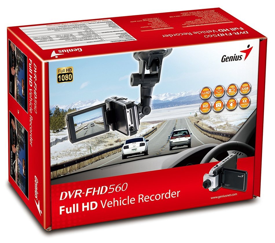 Genius DVR-FHD560 Full HD Vehicle Recorder with 128-Degree Wide Angel N2