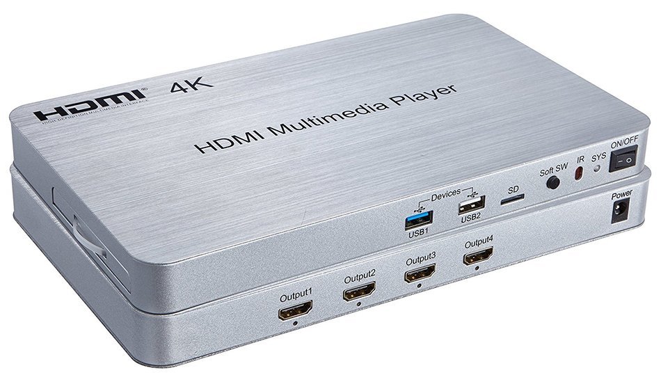 YINGLUN 4 Ways HDMI Media Player with 500G Hard Disk + Remote V1.4 2.0 GHZ 8 core GPU 2G DDR3 Memory Android 4.4... N3
