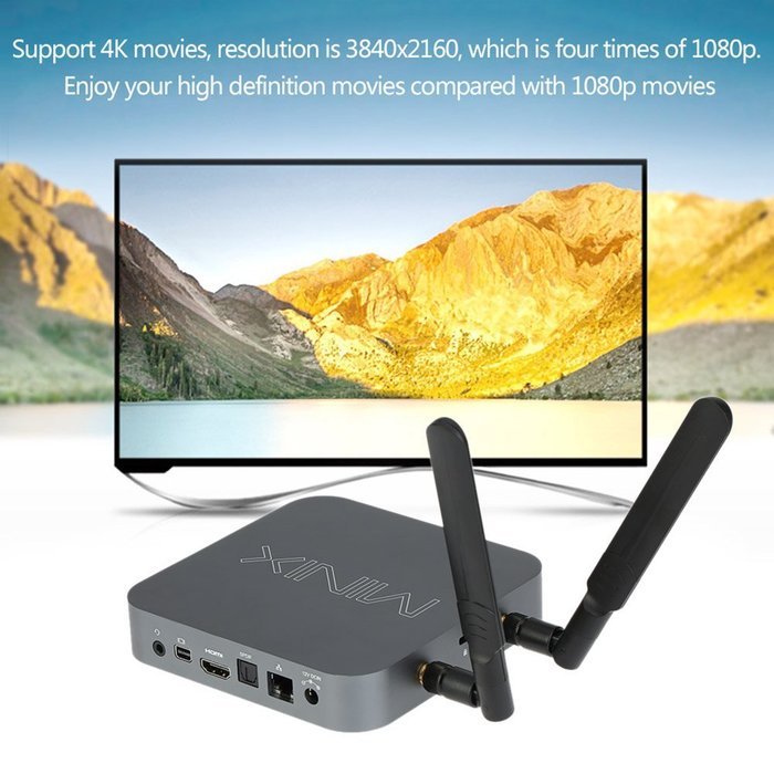 Docooler MINIX NGC-1 Smart TV BOX Windows 10 Mini PC 4GB / 128GB Intel Braswell Fanless 64 Bits 4K Bluetooth 4.2... N4