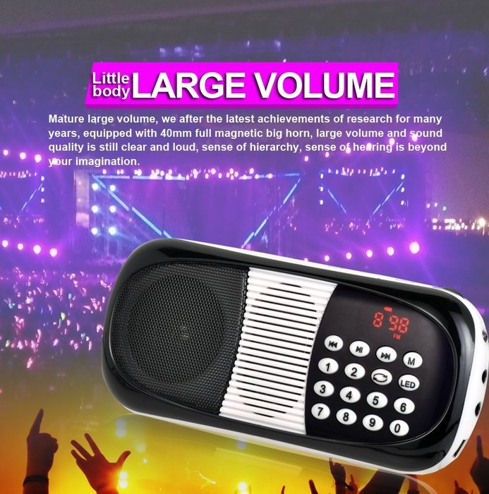 eJiasu Hot MP3 Player Portable Rechargeable FM Radio Mini Speaker Digtal Audio Player&nbsp;(Blue) N2
