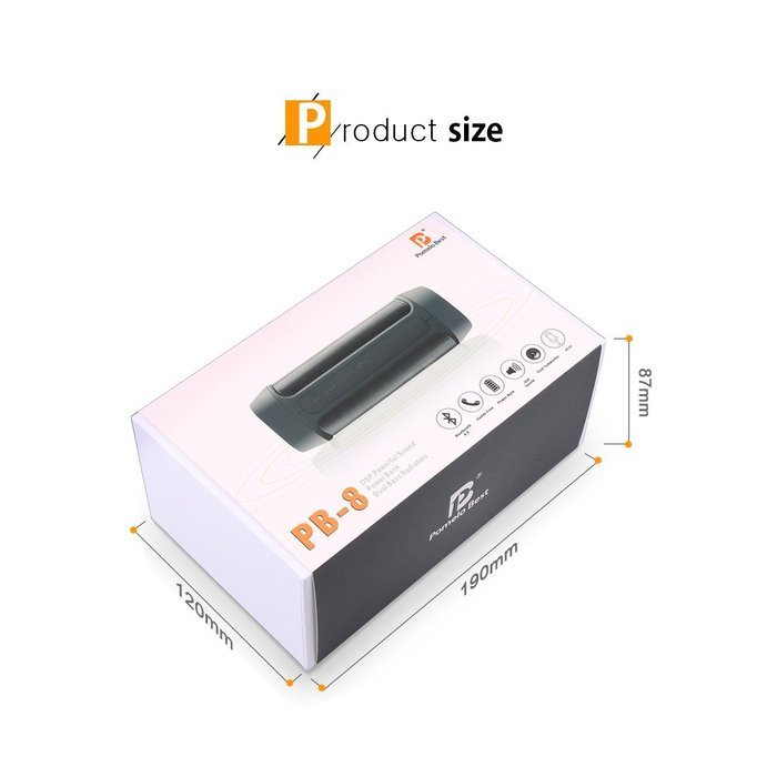 Pomelo Best Wireless Bass Speaker, 6W * 2 Output with 5000mAh Power Bank, Black N7