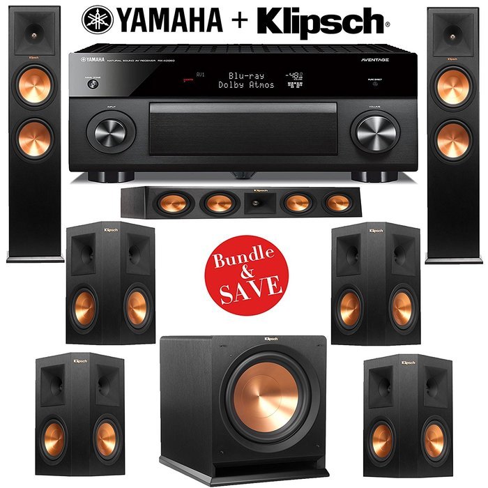 Klipsch RP-280F 7.1 Reference Premiere Home Theater System with Yamaha RX-A1060BL 7.2-Ch Network A/V Receiver