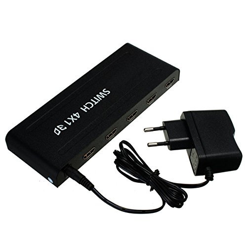 BephaMart 4x1 HDMI Switch HDMI Optical Fiber Coaxial Audio Separator IR Remote Control N4