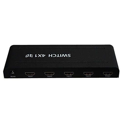 BephaMart 4x1 HDMI Switch HDMI Optical Fiber Coaxial Audio Separator IR Remote Control N7