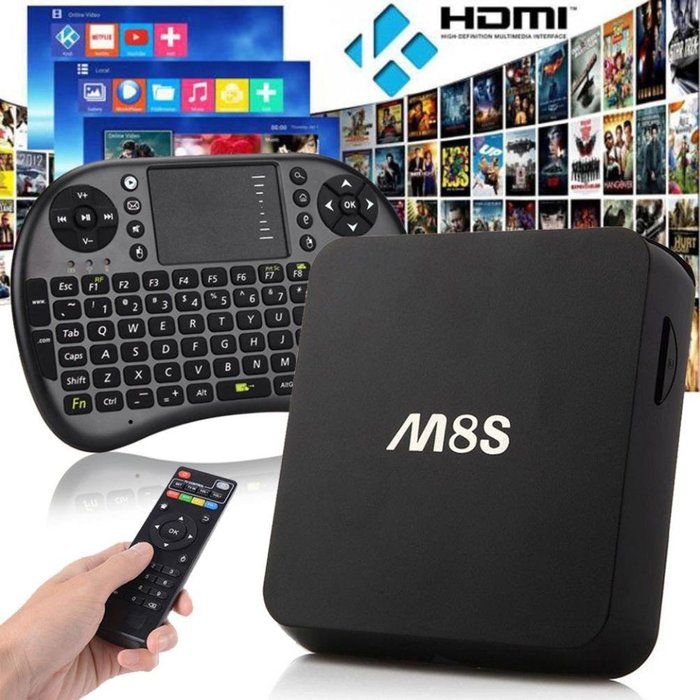 Coper 4K M8S Android 4.4 Smart TV Box S812 Quad Core Fully Loaded KODI + Mini Wireless Keyboard N9