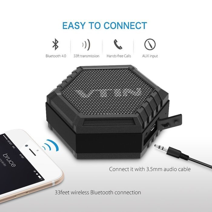 Vtin Bluetooth Shower Speaker, Mini Portable Wireless Speakers 5W with IPX4 Waterproof 7 Hours Playtime for Android... N6