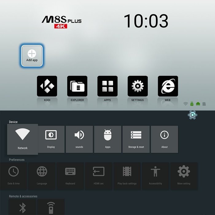 Docooler&reg; M8S PLUS 4K Smart Android 5.1.1 TV Box Amlogic S905 Quad-core 64 Bits KODI XBMC H.265 UHD 4K 2G / 8G... N6