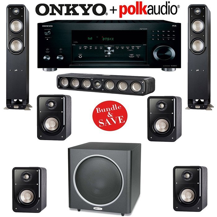 Polk Audio Signature S55 7.1 Home Theater System with Onkyo TX-RZ810 7.2-Ch Network AV Receiver