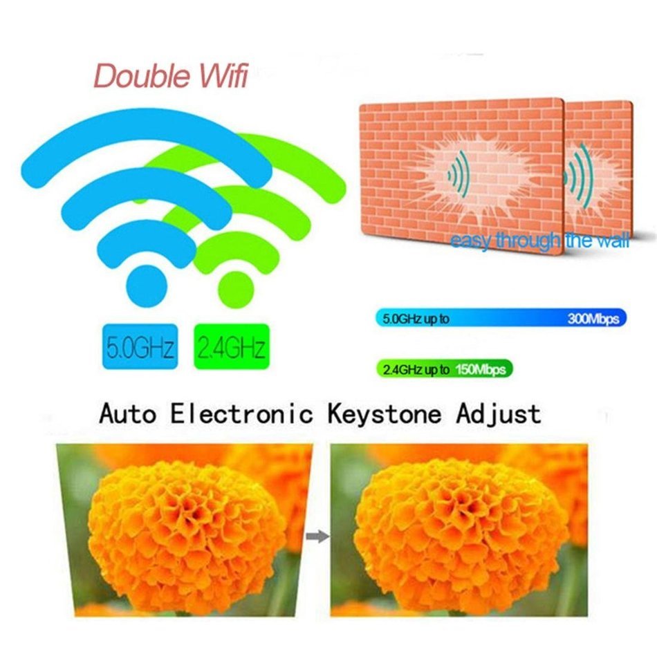 Laser Projector,CRE X3001 DLP Home Theater Wifi Projector Mini Portable 1280x800 Native Resolution Android4.4... N4