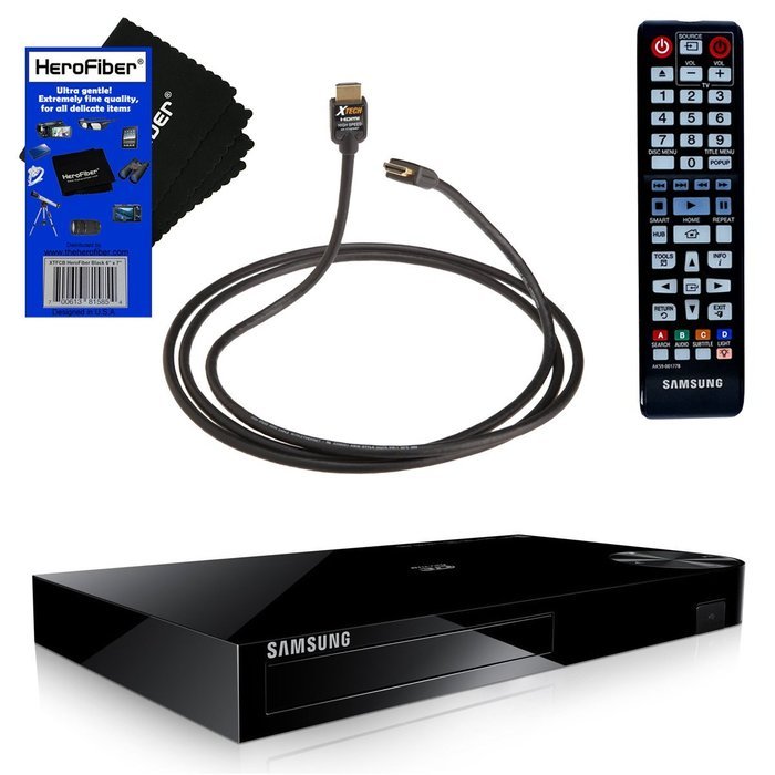 Samsung BD-H6500 4K Upscaling Wi-Fi 3D Smart Blu-ray Player with Remote Control + Xtech High-Speed HDMI Cable...