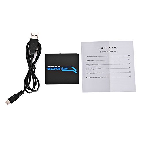 BephaMart HDMI 3D 1080P 1X2 Amplifier Mini Splitter Support DTS Dolby for HDTV STB DVD N6