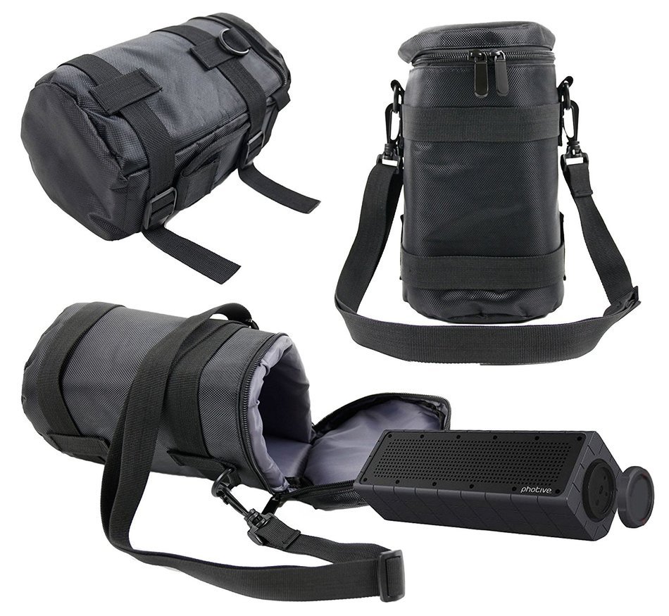 DURAGADGET Photive HYDRA Rugged Wireless Bluetooth Speaker Case Black Protective Water-Resistant Speaker Carry...