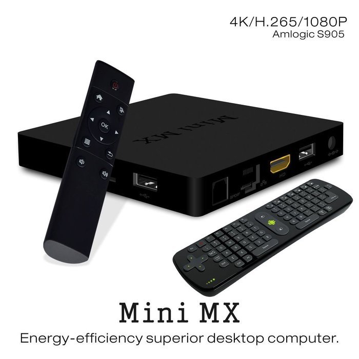 RiSheng Mini MX Smart TV Box 1000M LAN Amlogic S905 Quad Core Android 5.1 Streaming Media Player 1GB/8G 2.4GHz...