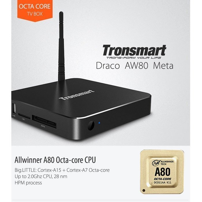 Tronsmart Draco Aw80 Meta Octa Core Preloaded With Xbmc Add-Ons - Android Smart 4K Rooted Tv Box Media Player...