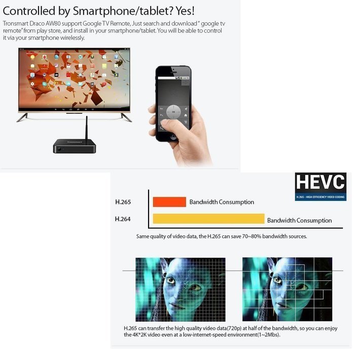 Tronsmart Draco Aw80 Meta Octa Core Preloaded With Xbmc Add-Ons - Android Smart 4K Rooted Tv Box Media Player... N3