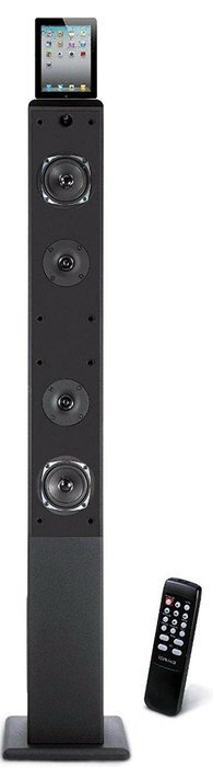 Craig 2.1 Channel Tower Speaker System with Digital FM Radio, Black (CHT917)