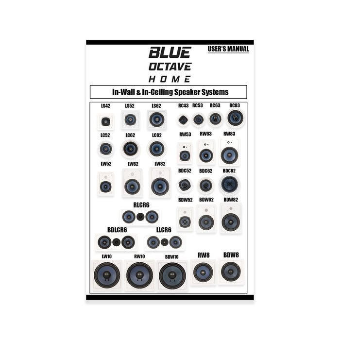 Blue Octave In Wall and In Ceiling 5.1 Home Theater 8" Speaker Set New 2100 Watts RHT835 N5