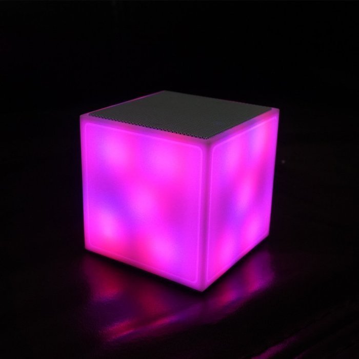 FIRST Cube Music Flash Bluetooth Speaker Stereo Surround Sound Different LED Light Color Changing SpeakerCube... N8