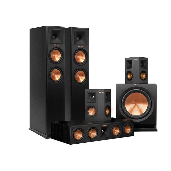 Klipsch RP-250F Home Theater System Bundle (Ebony) with Yamaha RX-A750