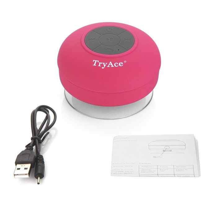 TryAceWireless Bluetooth Waterproof Shower Speaker Bluetooth 3.0 Car Handsfree Speakerphone built in Mic Control... N12