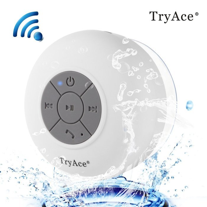 TryAceWireless Bluetooth Waterproof Shower Speaker Bluetooth 3.0 Car Handsfree Speakerphone built in Mic Control... N18