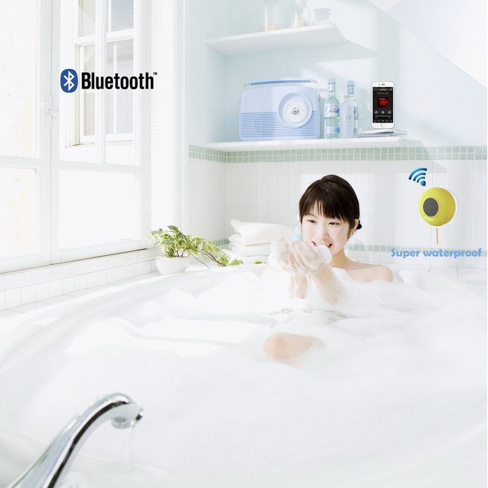 TryAceWireless Bluetooth Waterproof Shower Speaker Bluetooth 3.0 Car Handsfree Speakerphone built in Mic Control... N25