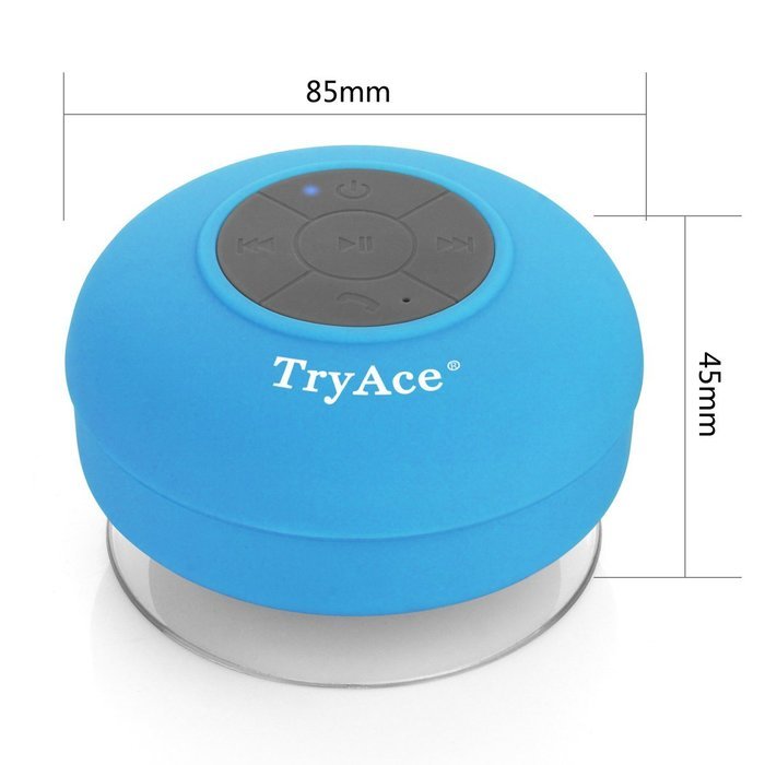 TryAceWireless Bluetooth Waterproof Shower Speaker Bluetooth 3.0 Car Handsfree Speakerphone built in Mic Control... N27