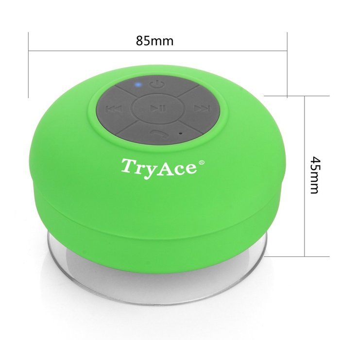 TryAceWireless Bluetooth Waterproof Shower Speaker Bluetooth 3.0 Car Handsfree Speakerphone built in Mic Control... N41